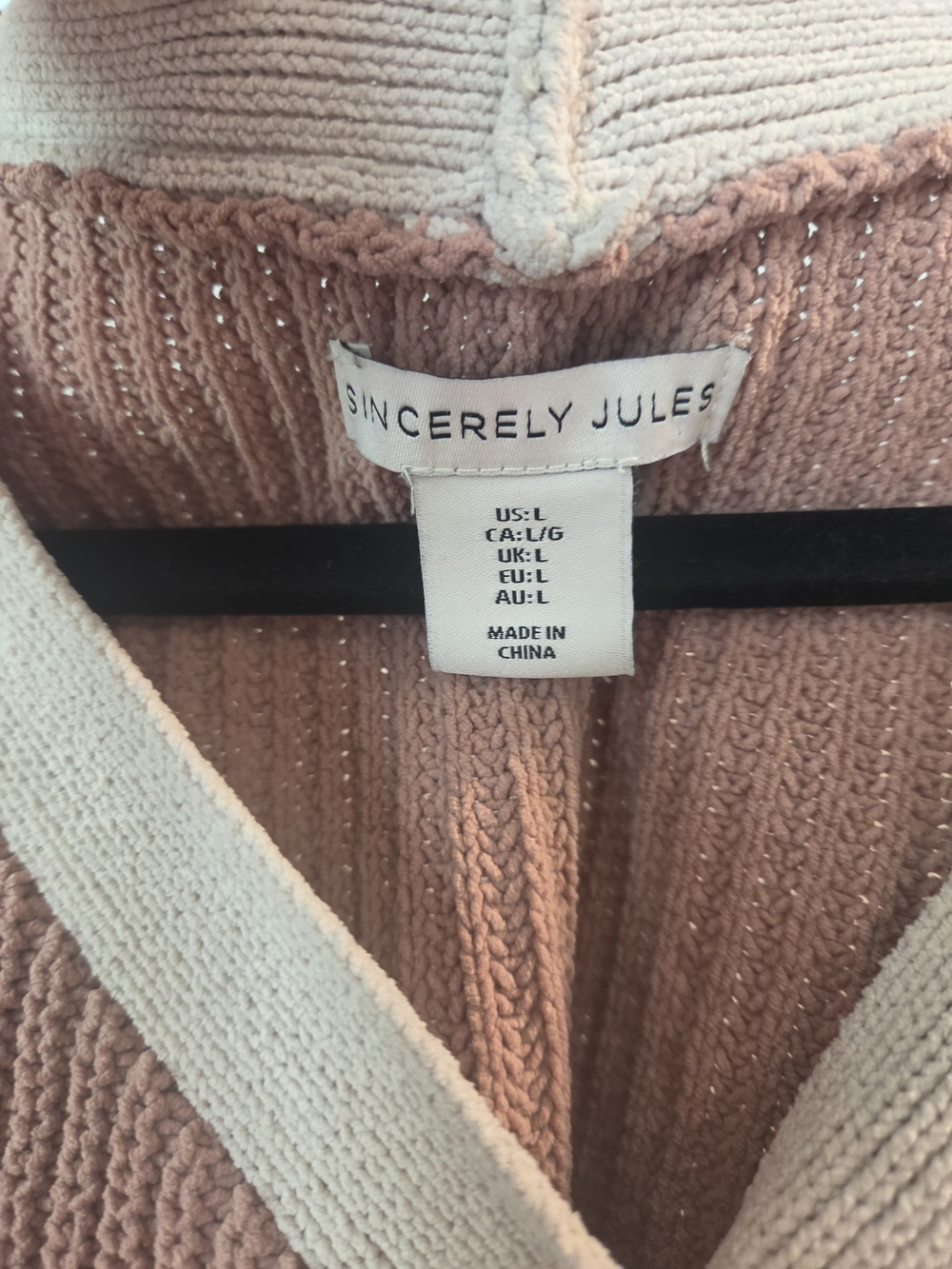 Sincerely Jules Colorblock Cropped Chunky Knit Cardigan Sweater Size Large - Picture 3 of 5